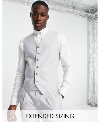 Noak 'Camden' skinny premium fabric waistcoat in light grey with stretch