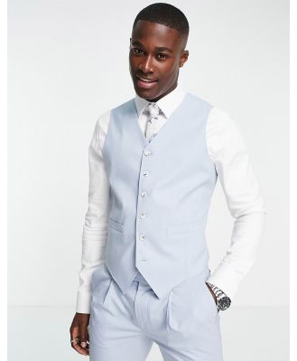 Noak 'Camden' super skinny premium fabric waistcoat in light blue with stretch