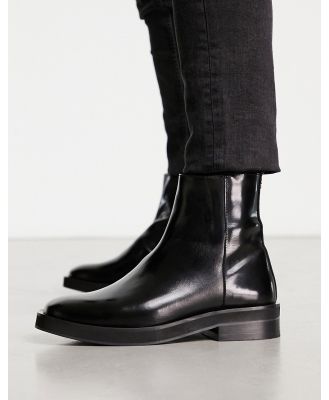 Noak made in Portugal chunky chelsea boots in black leather