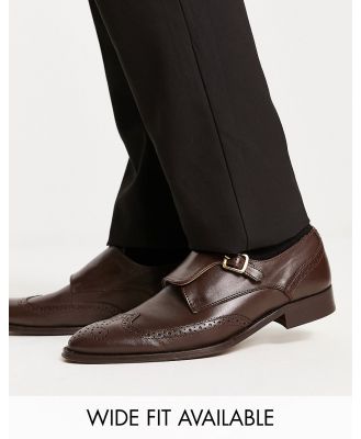 Noak made in Portugal monk shoes in brown leather