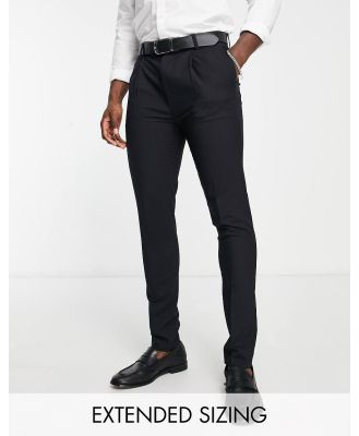 Noak premium wool skinny suit pants in black