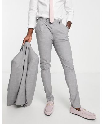 Noak premium wool skinny suit pants in ice grey