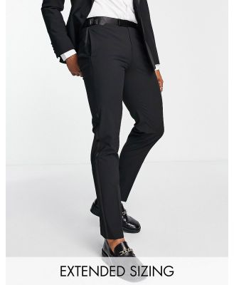 Noak slim premium fabric tuxedo suit pants in black with stretch