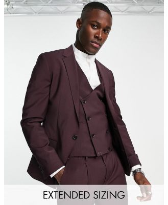 Noak 'Tower Hill' super skinny suit jacket in burgundy worsted wool blend with stretch-Red