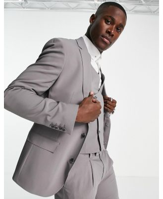 Noak 'Tower Hill' super skinny suit jacket in grey worsted wool blend with stretch