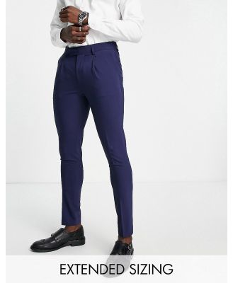 Noak 'Tower Hill' super skinny suit pants in mid blue worsted wool blend with stretch