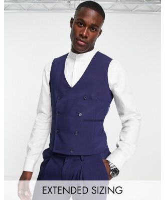 Noak 'Tower Hill' super skinny suit waistcoat in mid blue worsted wool blend with stretch