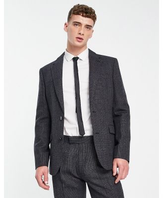 Noak wool-rich slim suit jacket in textured grey