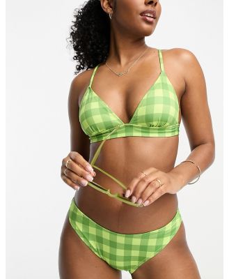Nobody's Child bikini top in green check