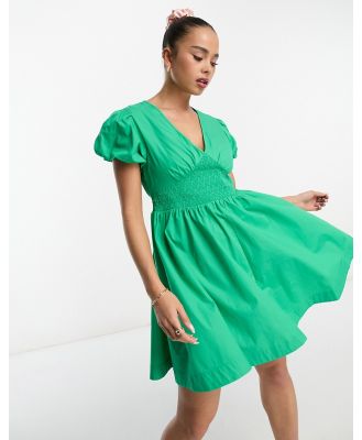 Nobody's Child Jewel puff sleeve mini dress in green