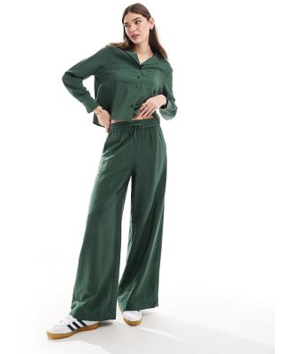 Nobody's Child Melody wide leg pants in green (part of a set)