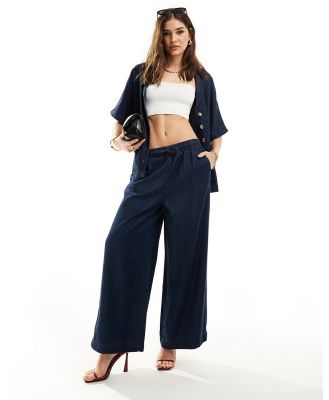 Nobody's Child Melody wide leg pants in navy (part of a set)