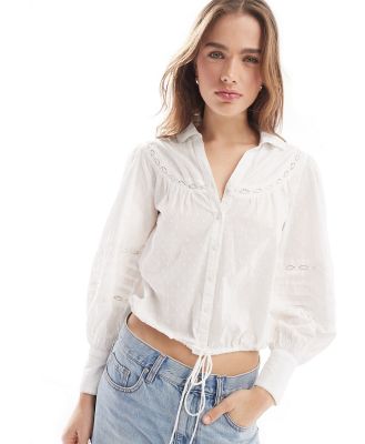 Nobody's Child Morgan blouse in white dobby print