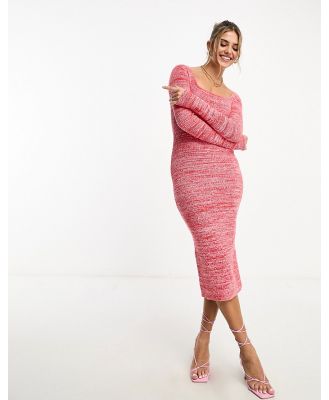 Nobody's Child square neck knitted midi dress in pink