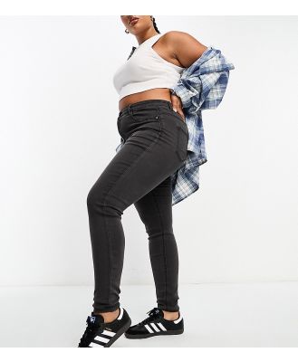 Noisy May Curve Callie high waisted skinny jeans in grey