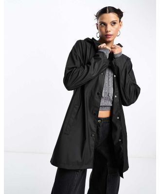 Noisy May Droplets longline hooded raincoat in black