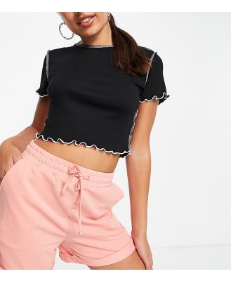Noisy May exclusive trackie short co-ord in coral-Pink