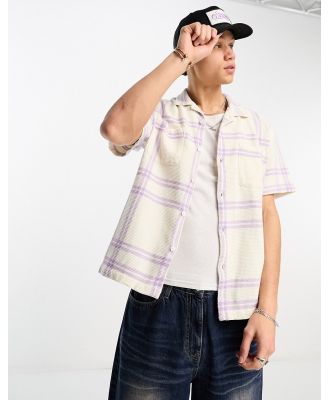 Obey Bennie woven shirt in off white