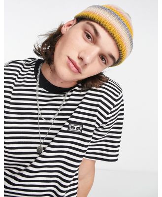 Obey Established Works Eyes striped t-shirt in black and white