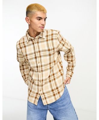 Obey Fred plaid shirt in brown