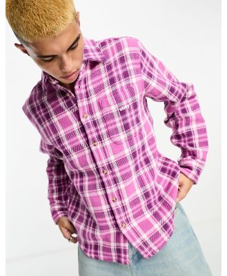 Obey Fred plaid shirt in purple