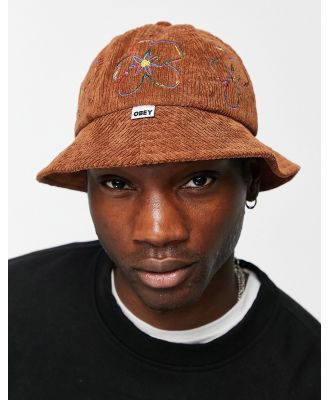 Obey Nova bucket hat in brown cord