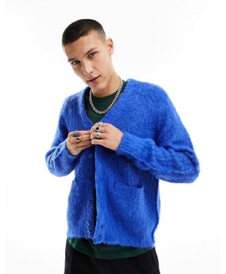 Obey Patron textured cardigan in blue