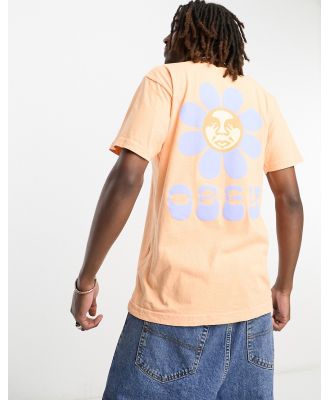Obey petal back print t-shirt in orange