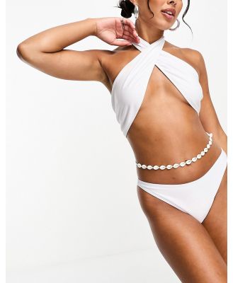 Object high rise bikini bottoms in white (part of a set)