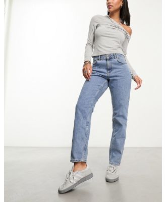 Object straight leg jeans in mid wash blue
