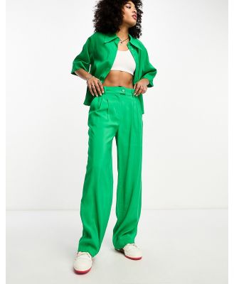 Object straight leg pants in bright green (part of a set)