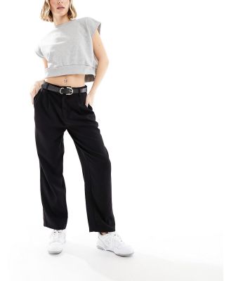 Object tapered ankle grazer pants in black
