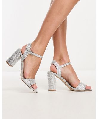 Office Mona diamante heeled sandals in silver