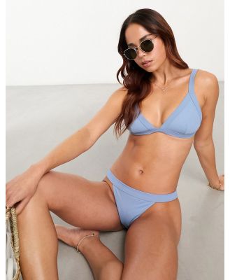 Onia high leg ribbed bikini bottoms in blue