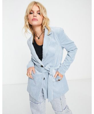 Only cord belted blazer in blue