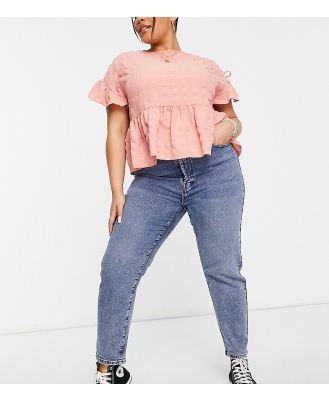Only Curve Josie slim leg jeans with high rise in medium blue