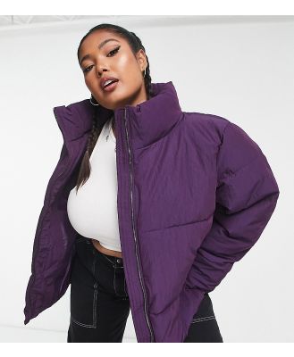 Only Curve padded jacket in purple-Green