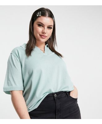 Only Curve polo top in light green