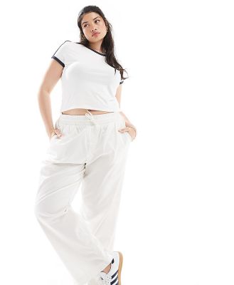 ONLY Curve pull on pants in white