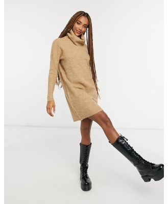 ONLY jumper dress with roll neck in brown