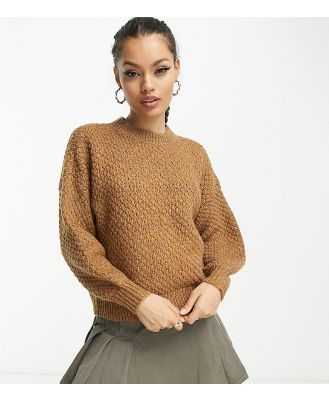 Only Petite chunky knit jumper in camel-Pink