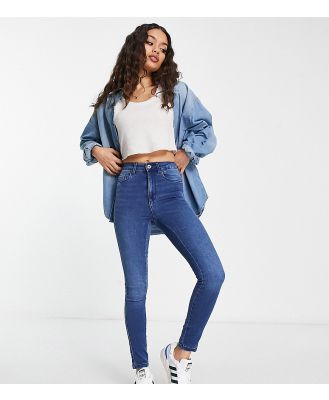 Only Petite Royal high waisted skinny jeans in mid blue