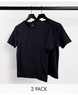 Only & Sons 2 pack crew neck t-shirts in black