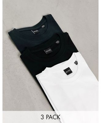 Only & Sons 3 pack t-shirts in white navy black-Multi