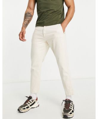 Only & Sons Avi tapered fit jeans in ecru-White