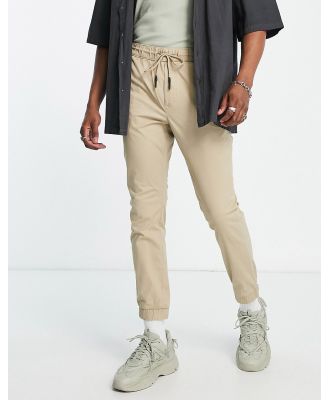 Only & Sons cuffed pants in beige-Neutral