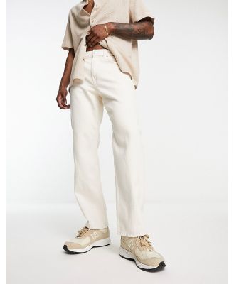 Only & Sons Edge baggy fit jeans in ecru-Neutral
