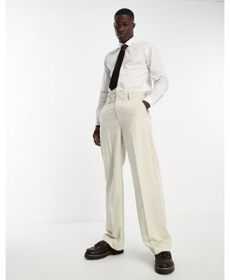Only & Sons loose fit suit pants in beige-Neutral