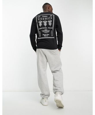 Only & Sons oversized long sleeve t-shirt with skull back print in black