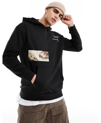 Only & Sons relaxed fit hoodie with Michelangelo print in black